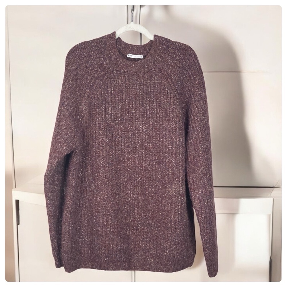 Zara Chunky Knit Crewneck Sweater L